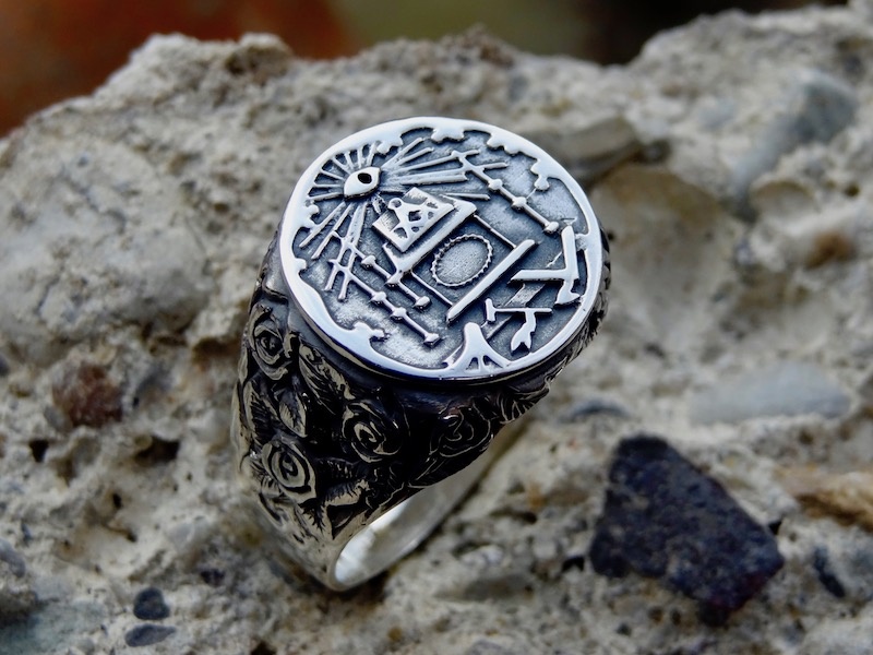 925 sterling silver masonic on sale rings