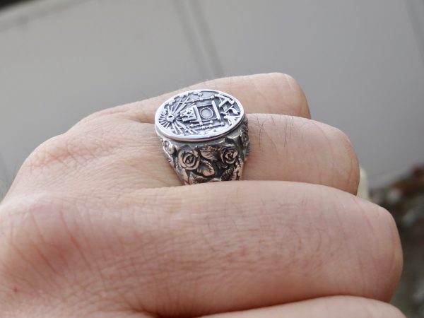 Masonic Ring Lodge Accent from Sterling Silver .925 Handmade by Silverzone77 - Image 8