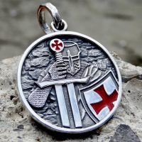 Knights Templar ancient Seal pendant made sterling silver 925 artisan product 