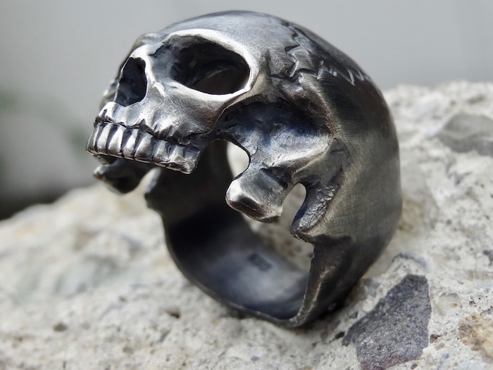 Handmade 925 Sterling Silver Skull Cross Ring – Solid, Hallmarked, Nickel-Free