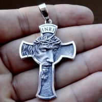 Details about   925 Sterling Silver Jesus Christ Solid Cross Crucifix INRI malta Catholic 