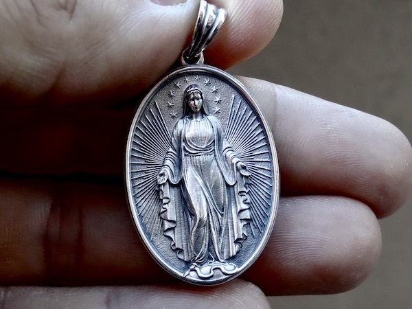 Collana Donna Elli Con Ciondolo Croce E Vergine Maria | Argento 925, Lunghezza 45 Cm | Gioiello Spirituale E Moderno